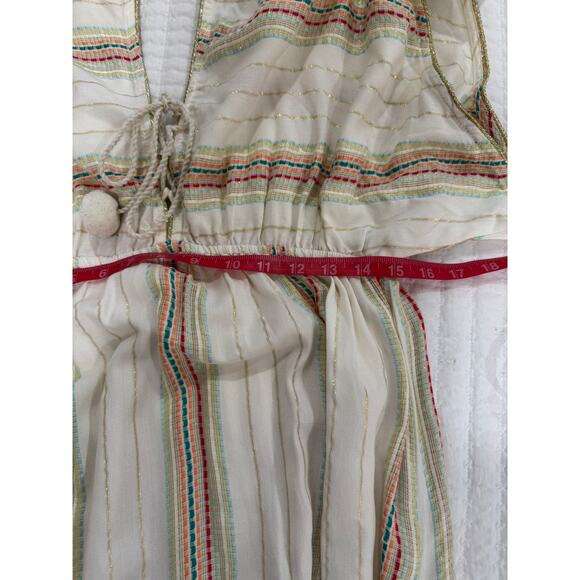 America and Beyond Cream Aztec Stripe Maxi Dress Size Small - Picture 6 of 12